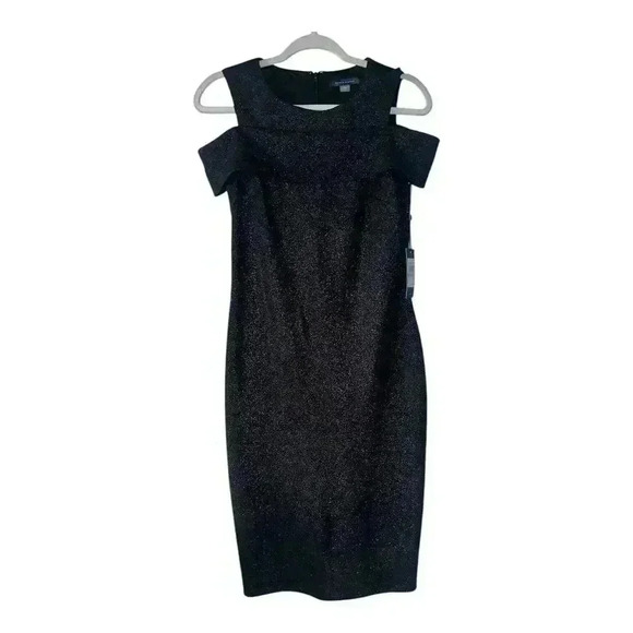Tommy Hilfiger Black Cold Shoulder Sheath Dress, Size 6 - Picture 2 of 7